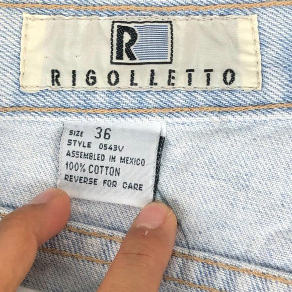 Rigolletto Mens Denim Shorts Blue pockets  Jeans - Picture 6 of 7